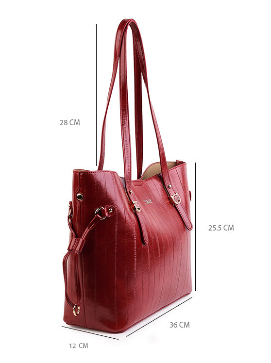 Culge Chicago "The Drake" Luxury Monolith Tote – Crimson Noir-7