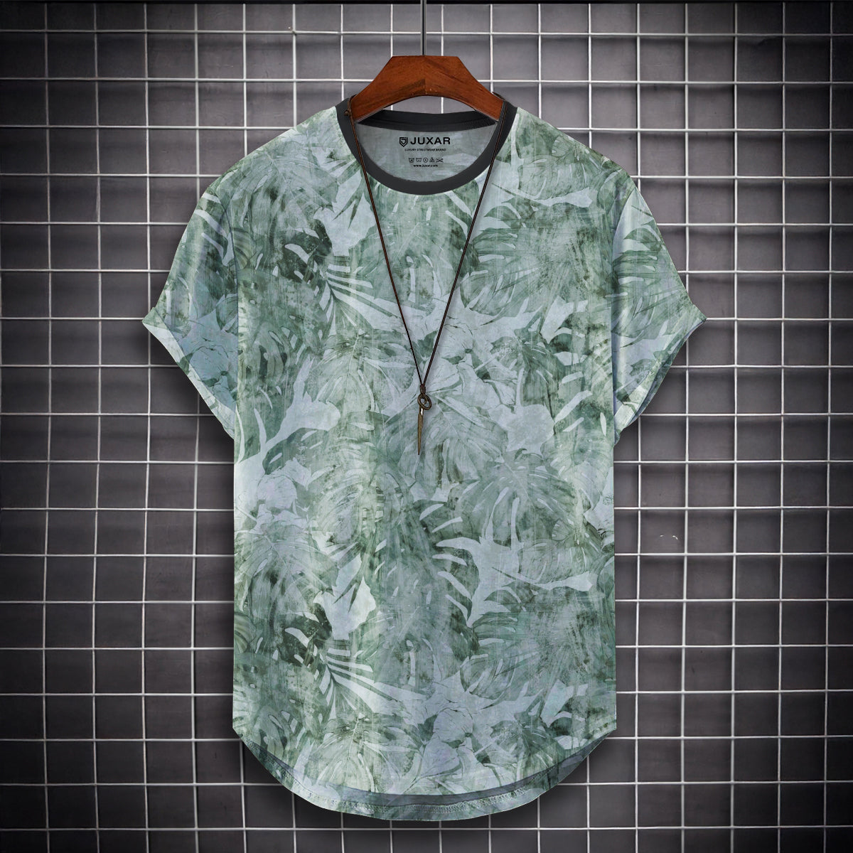 GREEN TEXTURED LEAVES LONGLINE