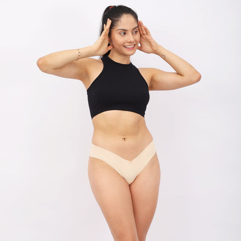 Seamless Brief Undies(Pack of 3)(Brown Tan Nude)