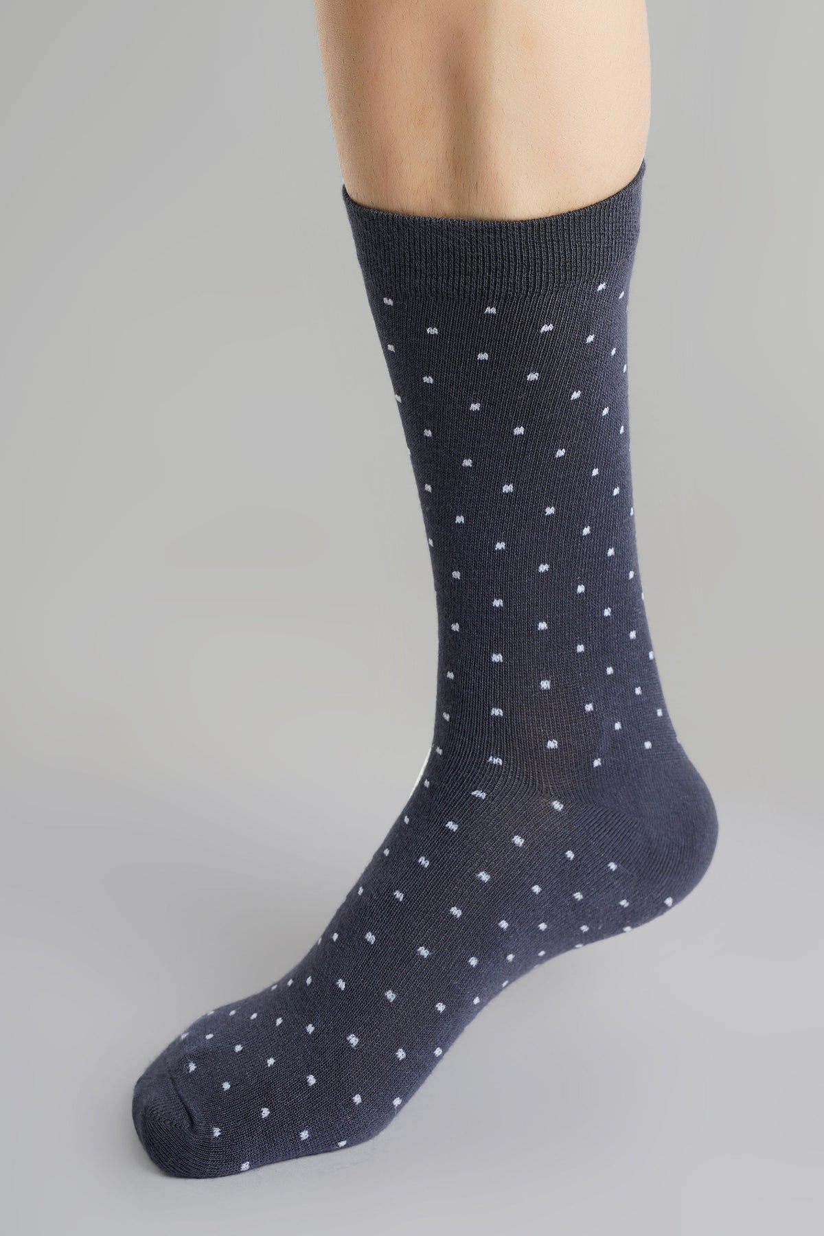 Naturefab Men's Bamboo Full Length socks Polka Dot Grey-1
