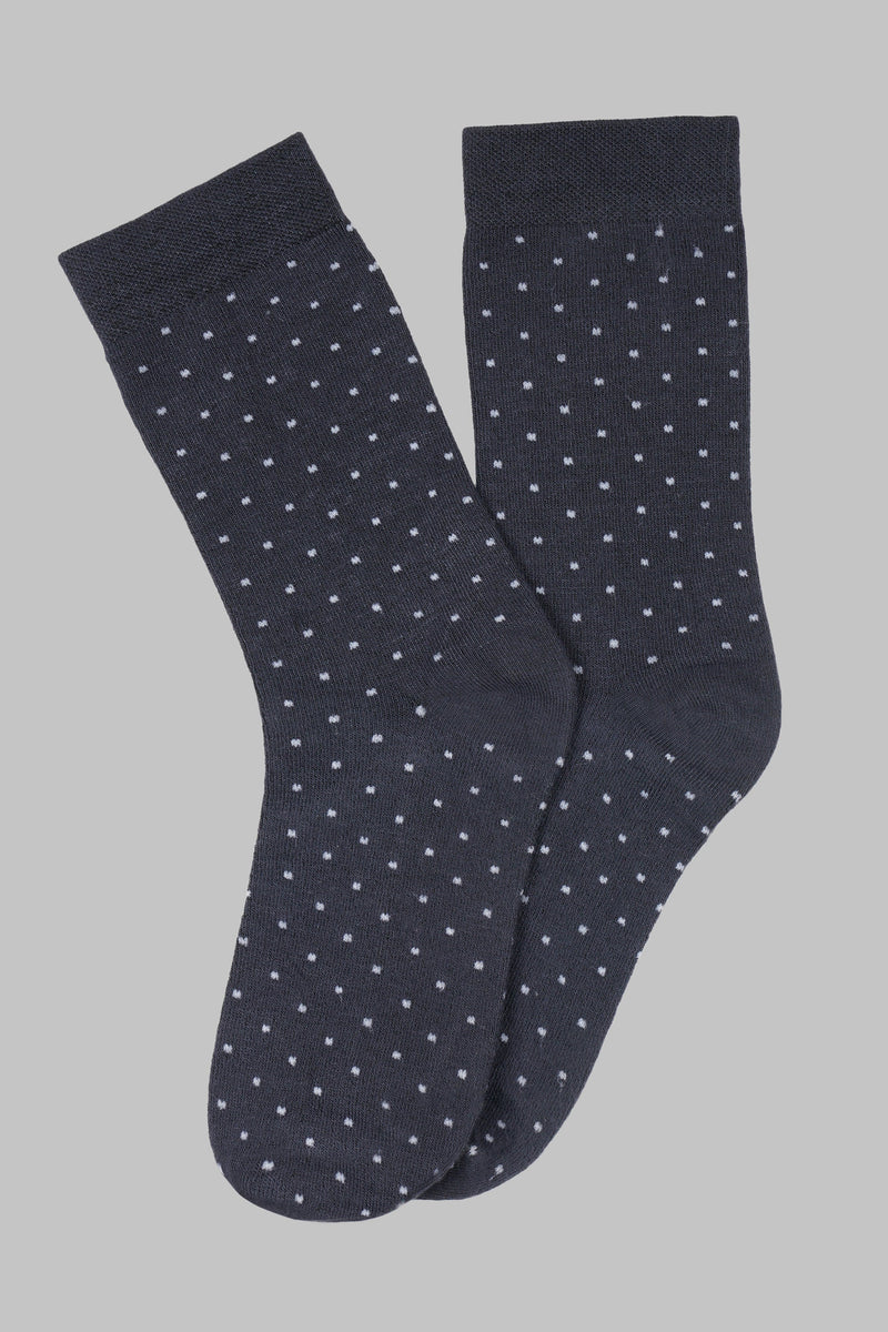 Naturefab Men's Bamboo Full Length socks Polka Dot Grey-2