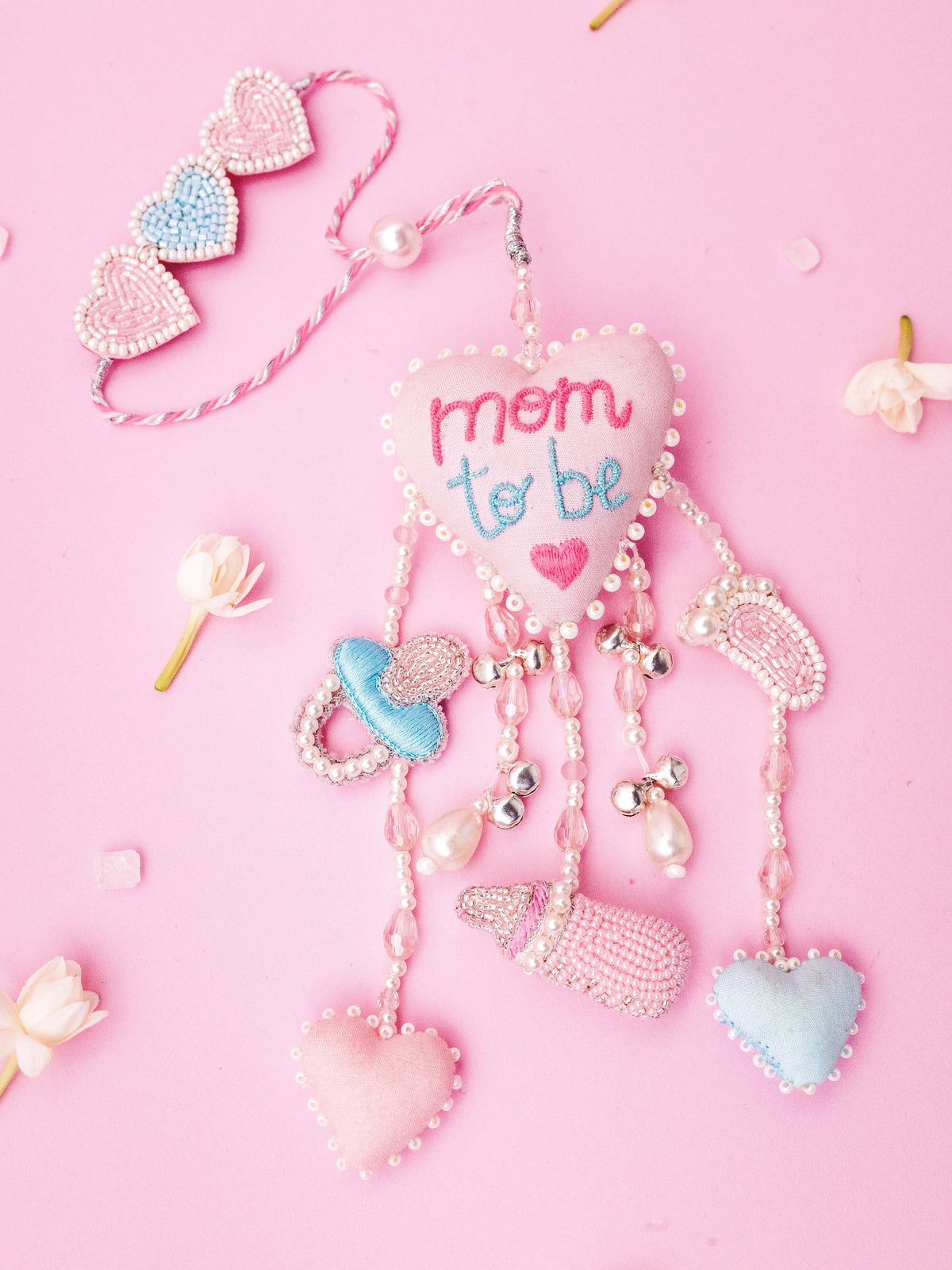 Papa To Be 3D Heart Rakhi & Mom To Be Lumba