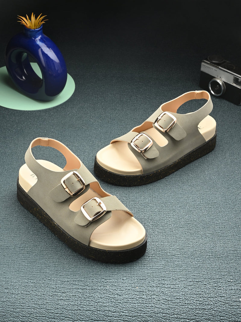 El Paso Buckles Platform Sandals-8