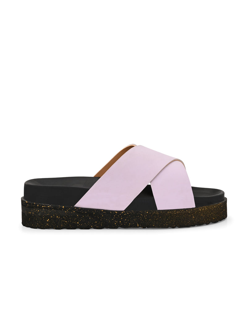 Women Leather Casual Slip On Flatforms Slip On Flatforms Sandals-2