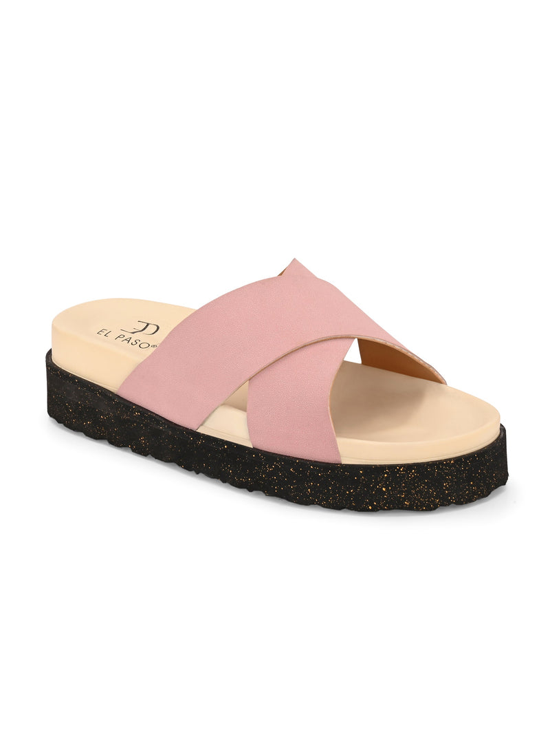 Women Leather Casual Slip On Flatforms Slip On Flatforms Sandals-9