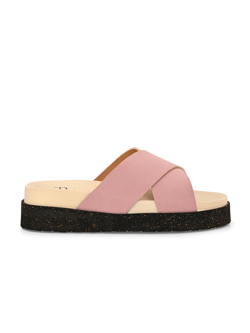 Women Leather Casual Slip On Flatforms Slip On Flatforms Sandals-10