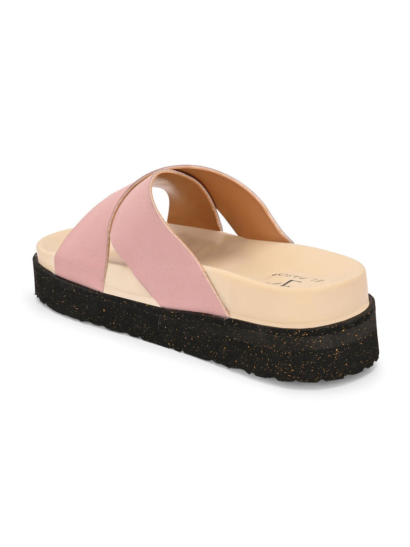 Women Leather Casual Slip On Flatforms Slip On Flatforms Sandals-11