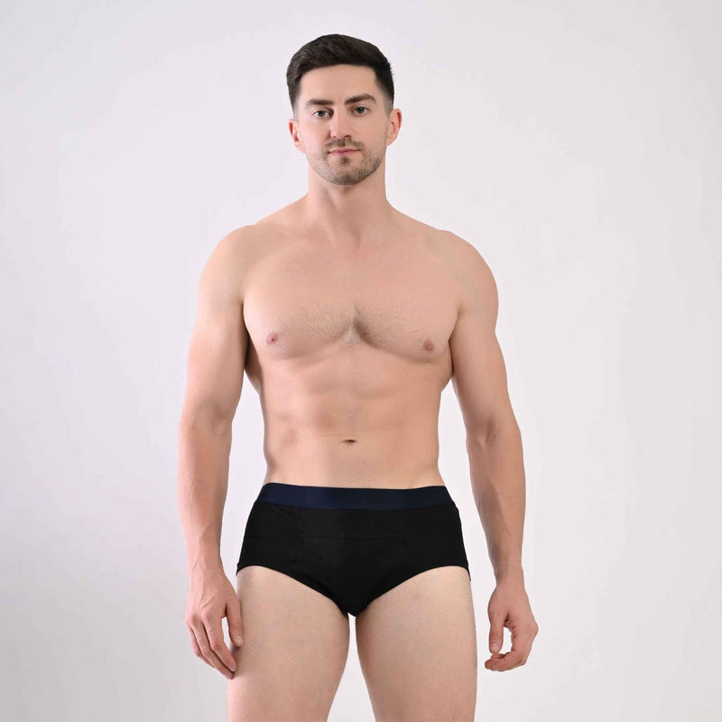 Men Leakproof Underwear for Urine Leak – Cotton Brief, Reusable (Pack of 3) | Woomly