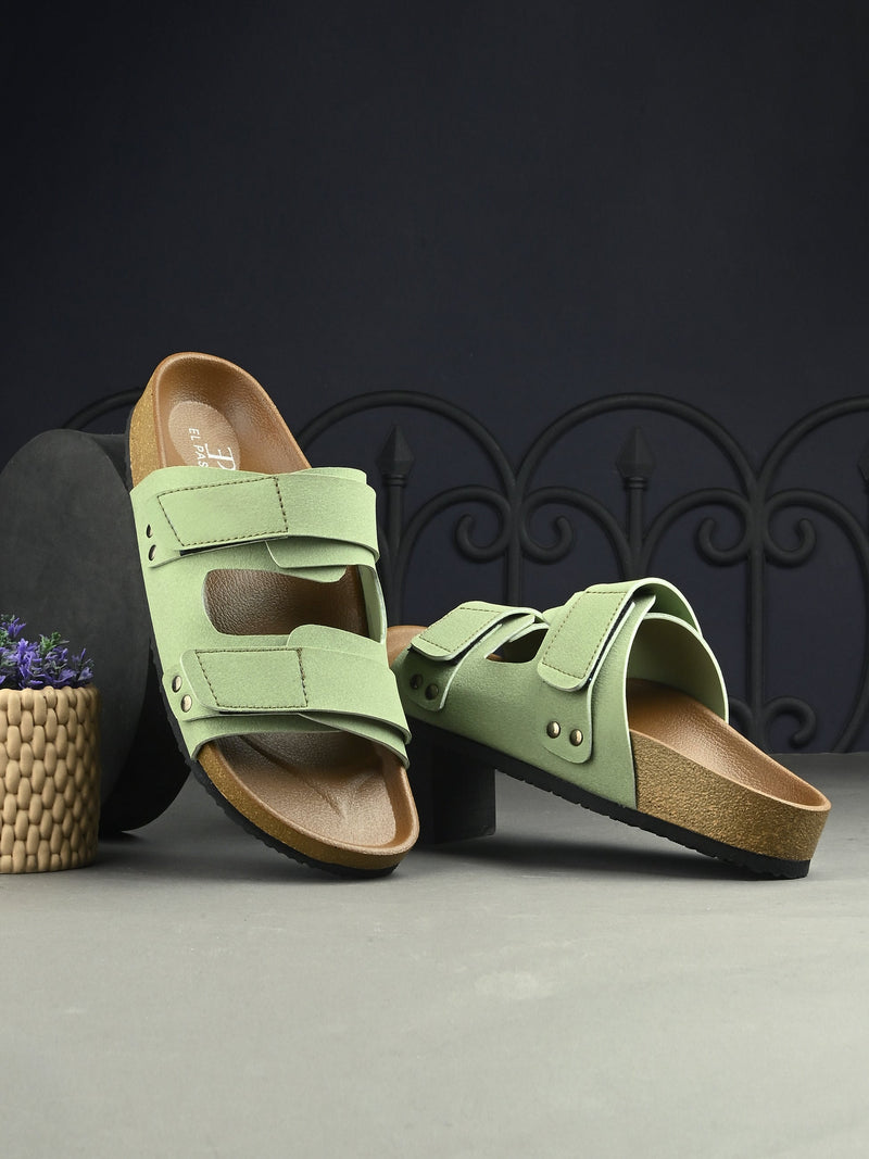 El Paso Women Velcro One Toe Flats-33