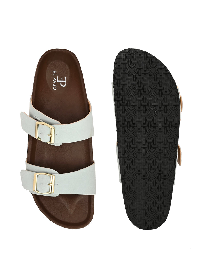 El Paso Women One Toe Flats with Buckles-30