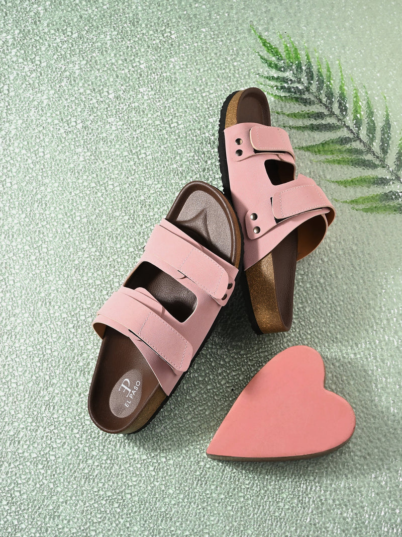 El Paso Women Velcro One Toe Flats-17