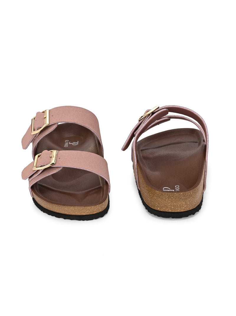 El Paso Women One Toe Flats with Buckles-11