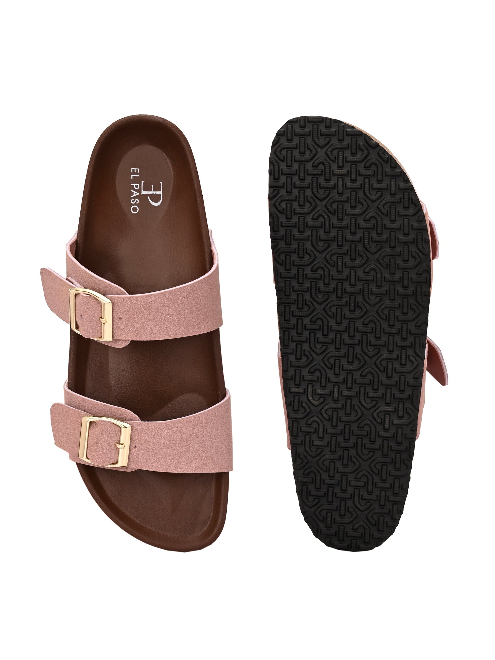 El Paso Women One Toe Flats with Buckles-12