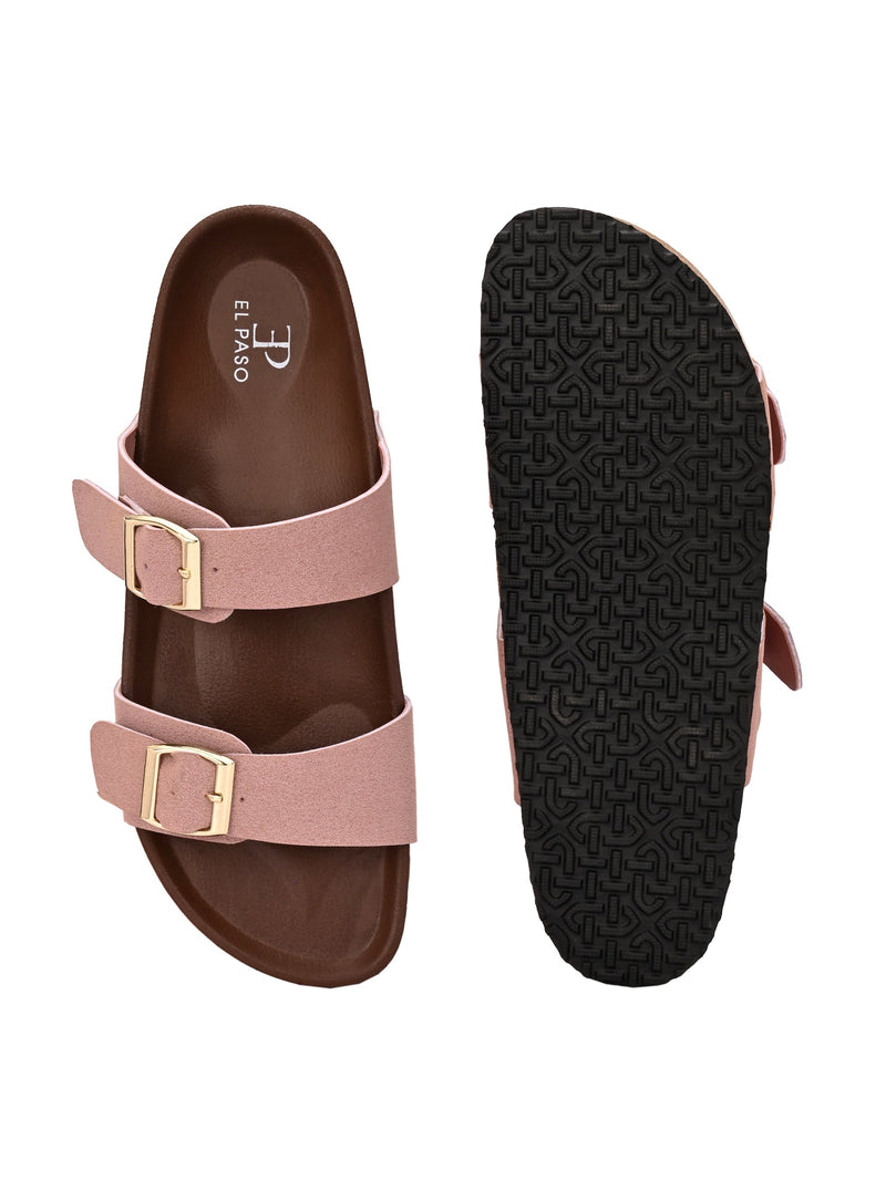 El Paso Women One Toe Flats with Buckles-12