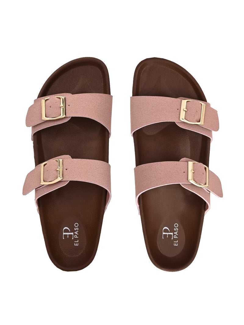 El Paso Women One Toe Flats with Buckles-13