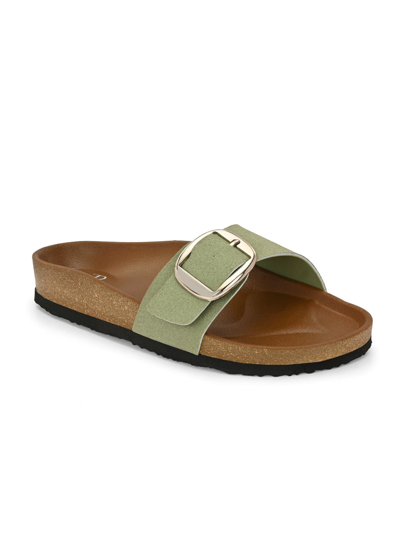 El Paso Women One Toe Flats with Buckles-9