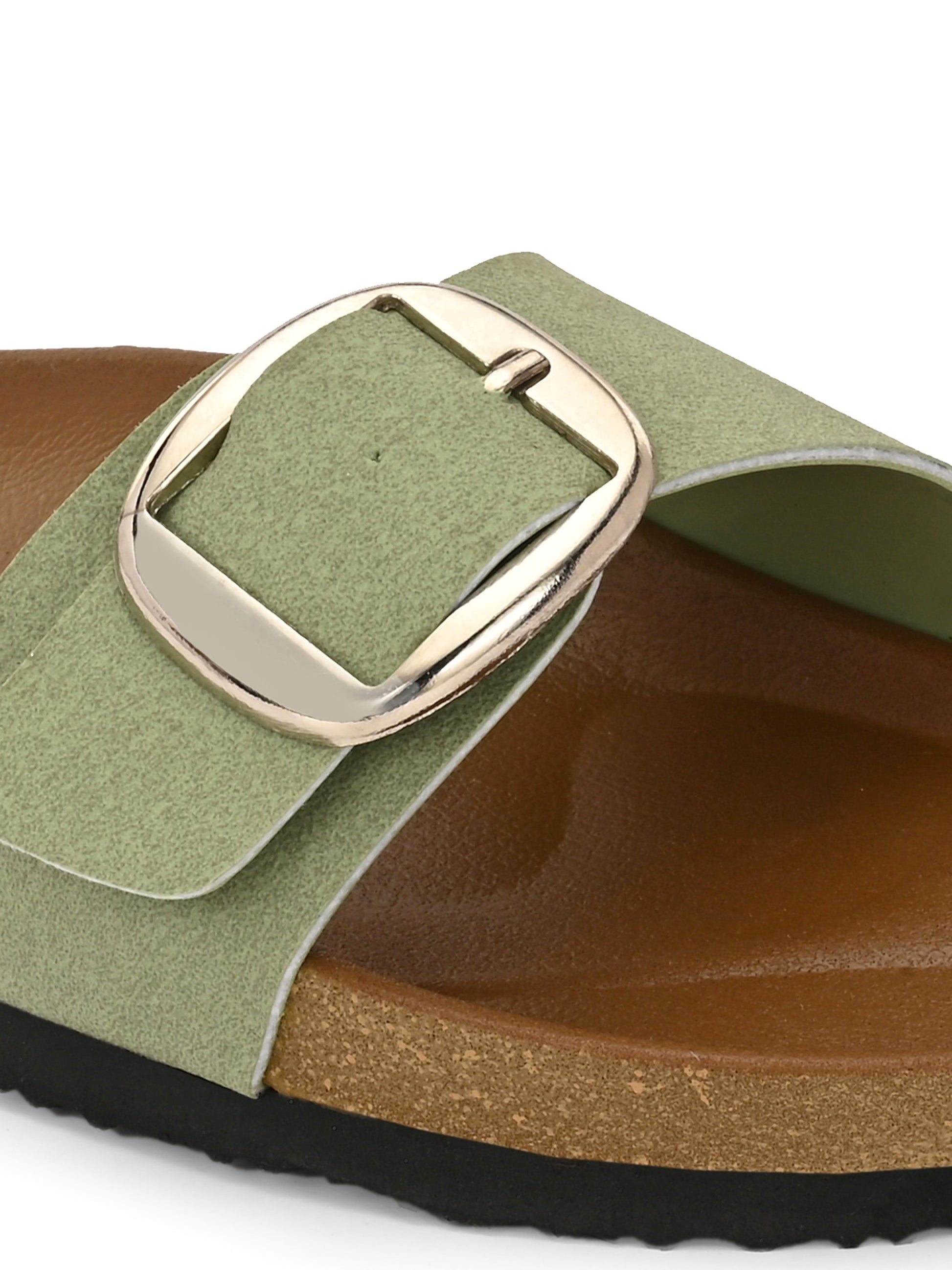 El Paso Women One Toe Flats with Buckles-12
