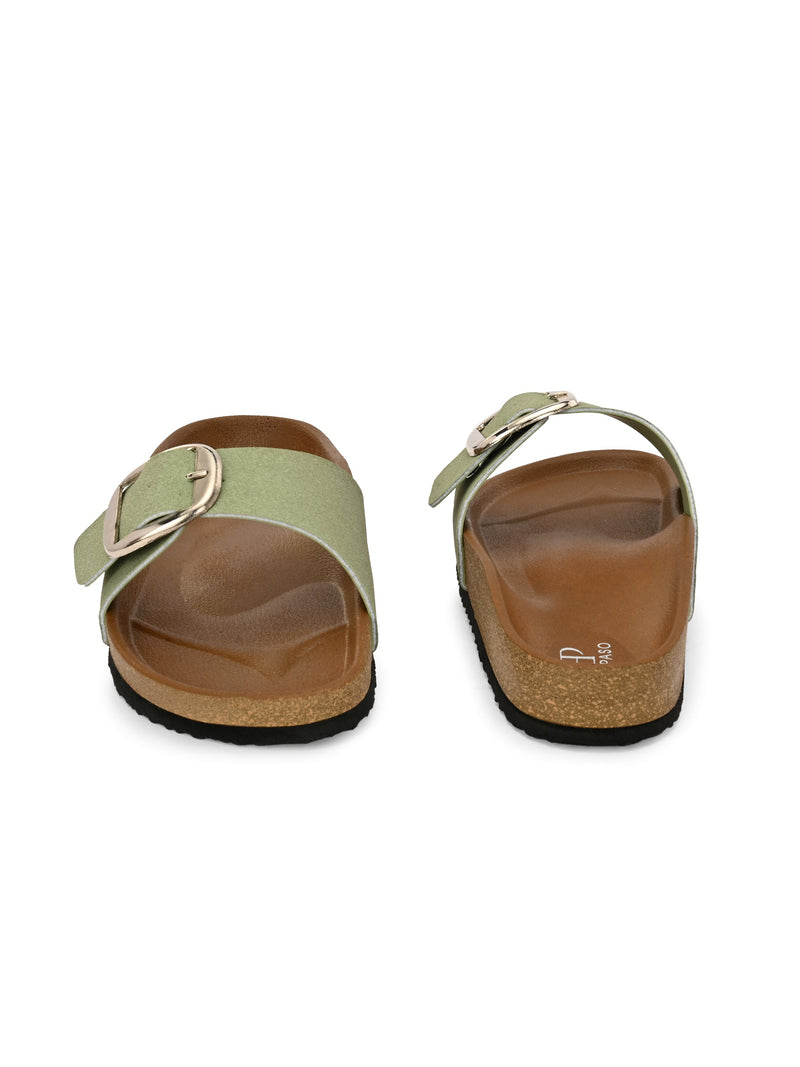 El Paso Women One Toe Flats with Buckles-13