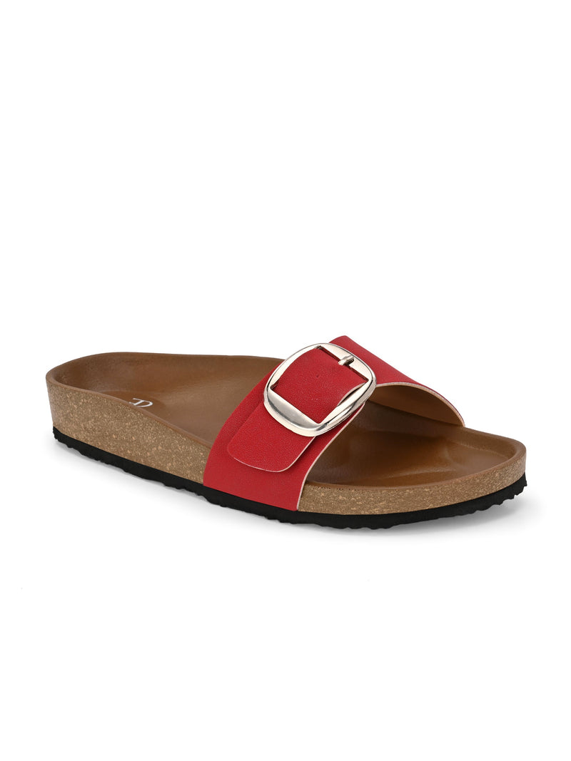 El Paso Women One Toe Flats with Buckles-1