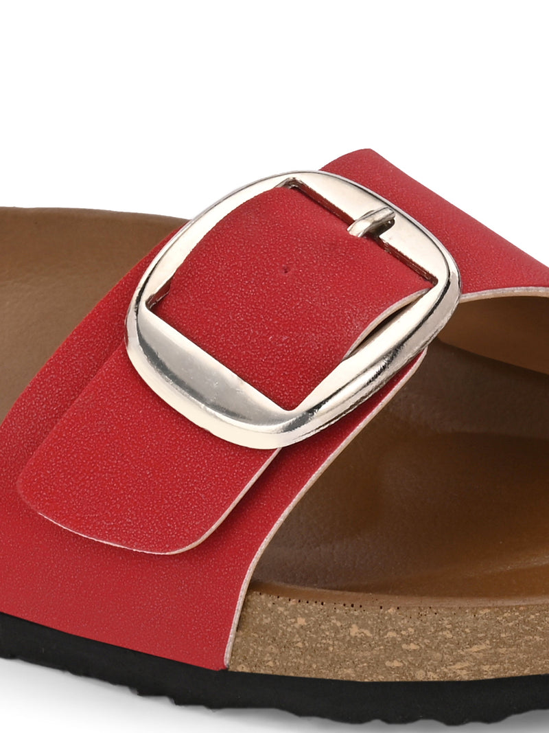 El Paso Women One Toe Flats with Buckles-4