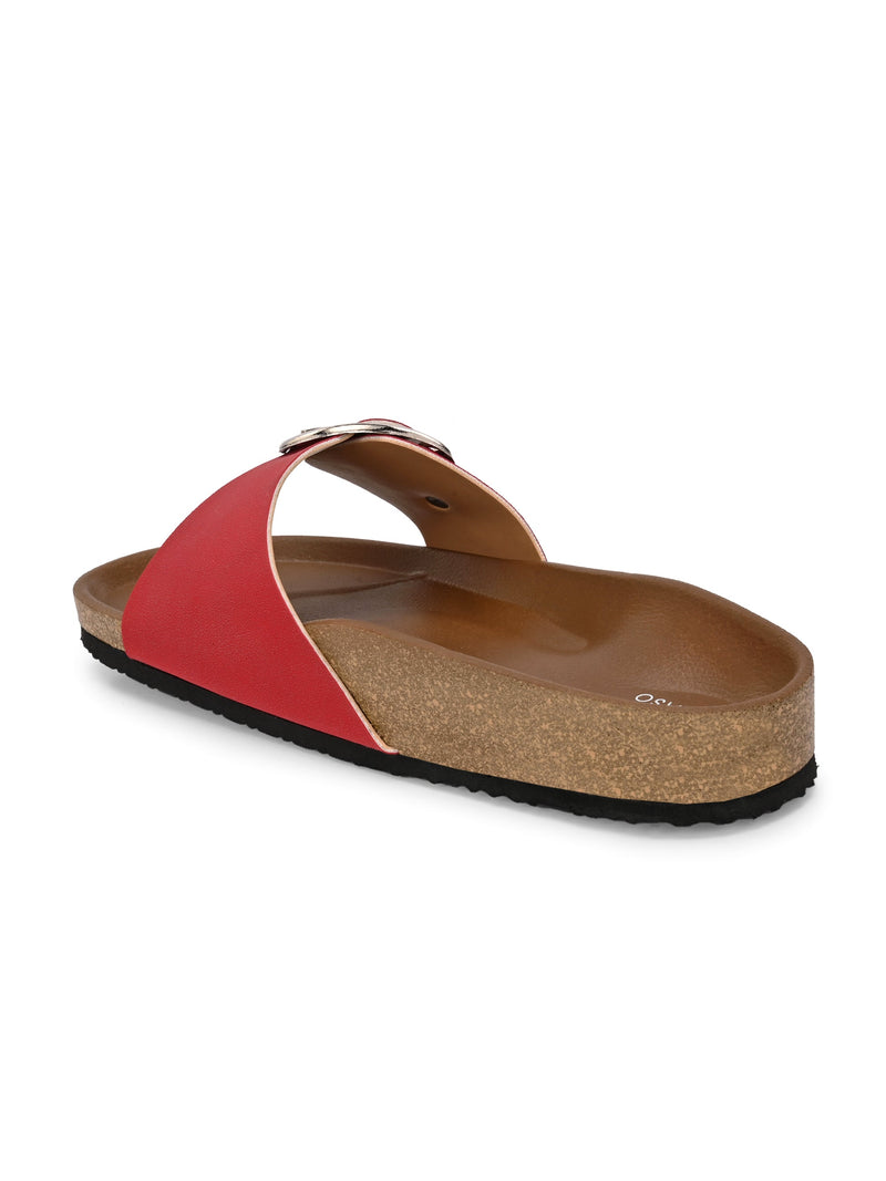 El Paso Women One Toe Flats with Buckles-3