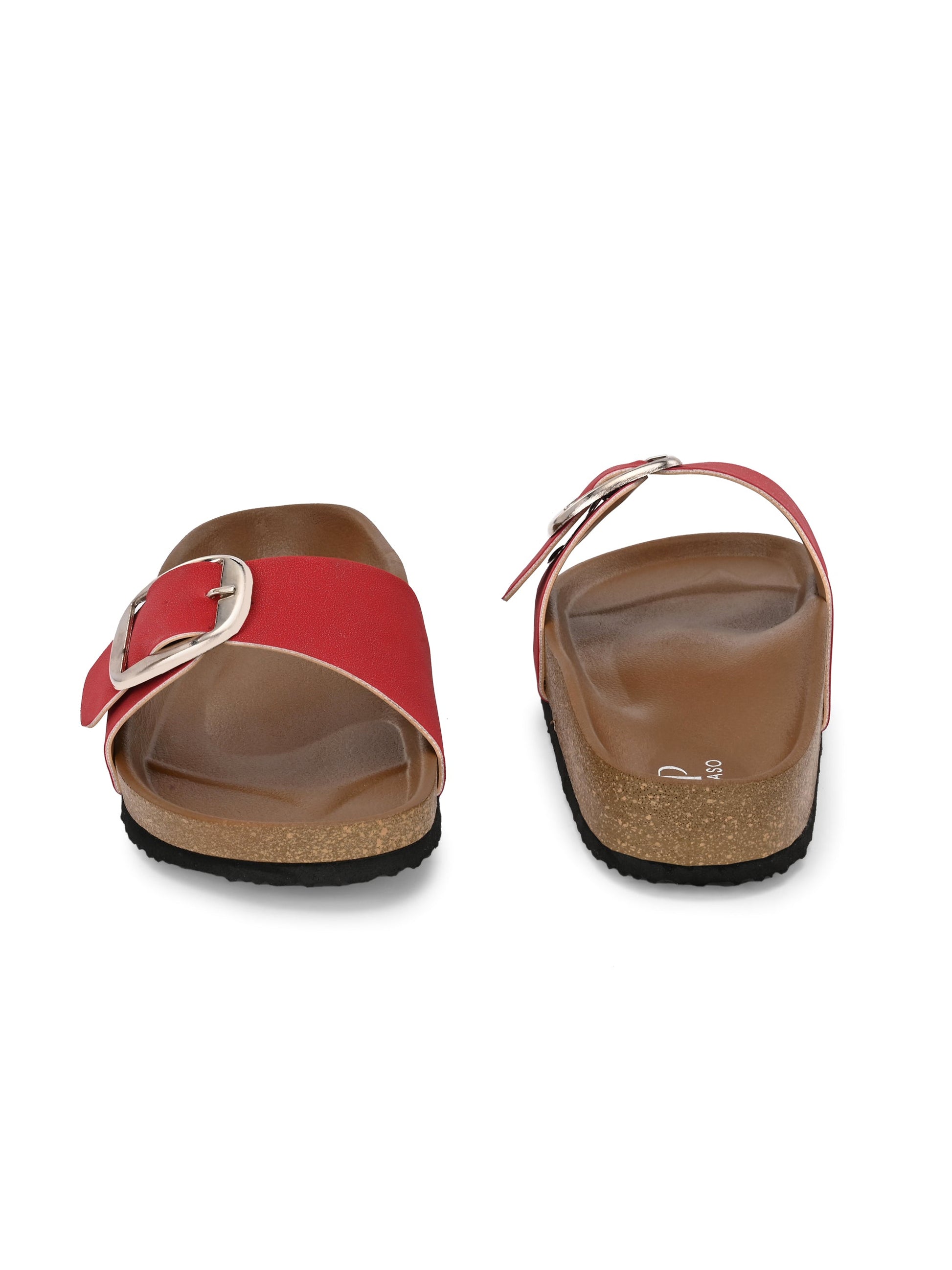 El Paso Women One Toe Flats with Buckles-5