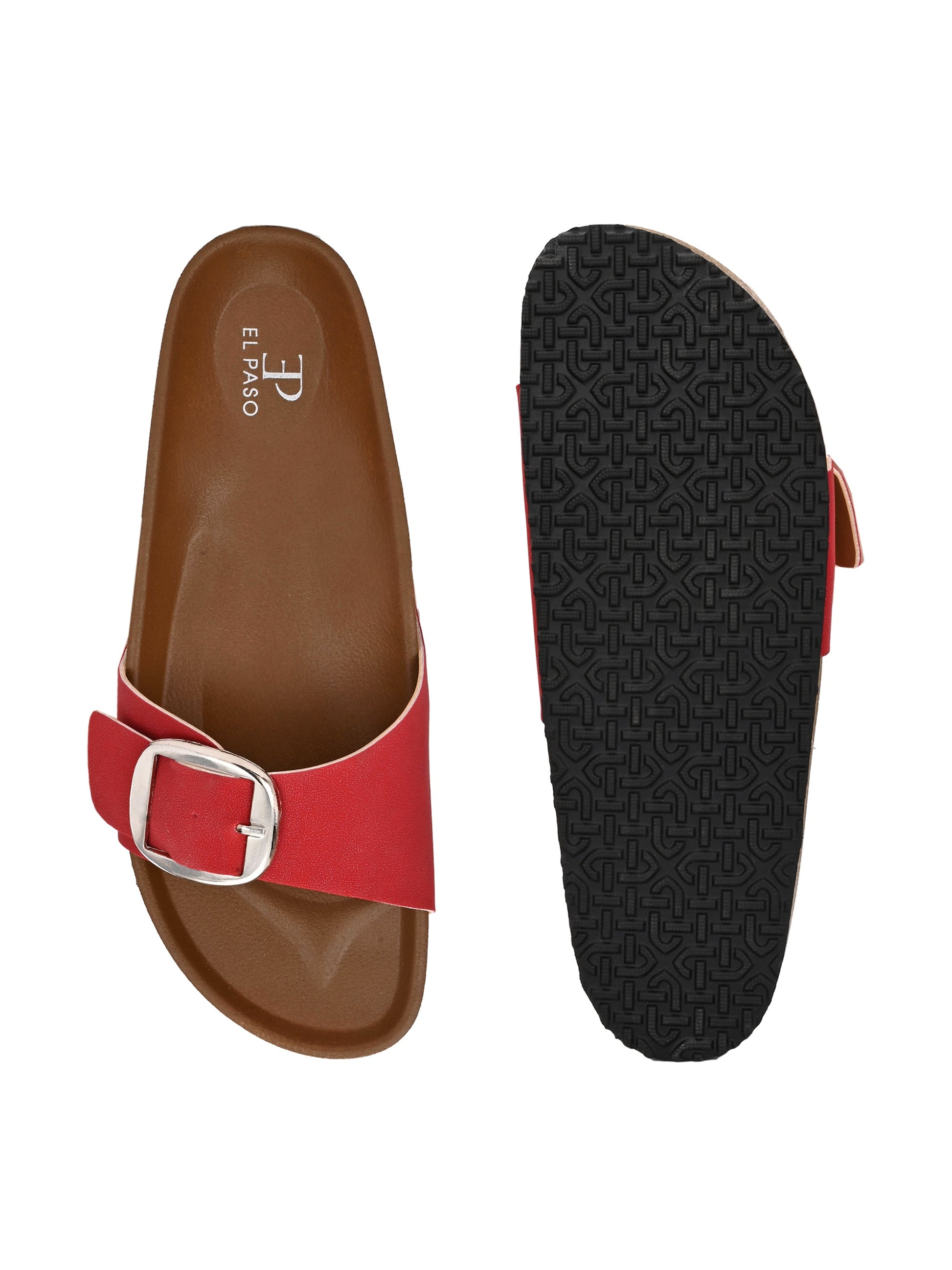 El Paso Women One Toe Flats with Buckles-6
