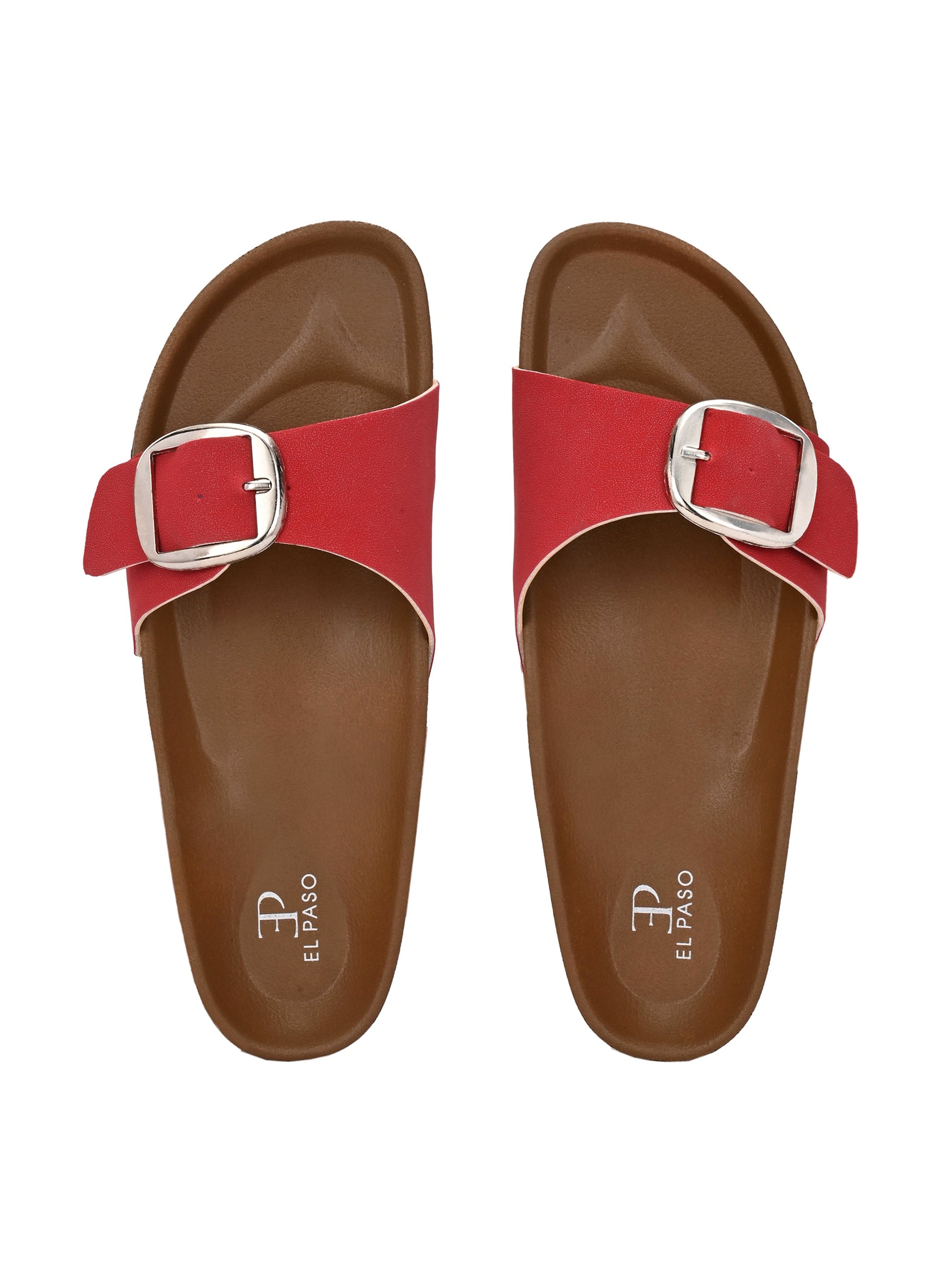 El Paso Women One Toe Flats with Buckles-7