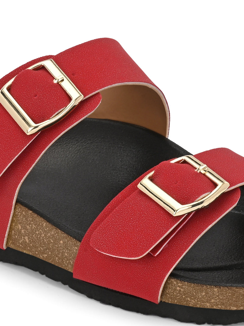 El Paso Women One Toe Flats with Buckles-5