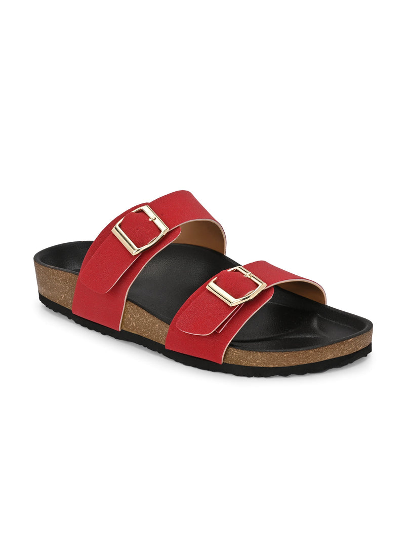 El Paso Women One Toe Flats with Buckles-1