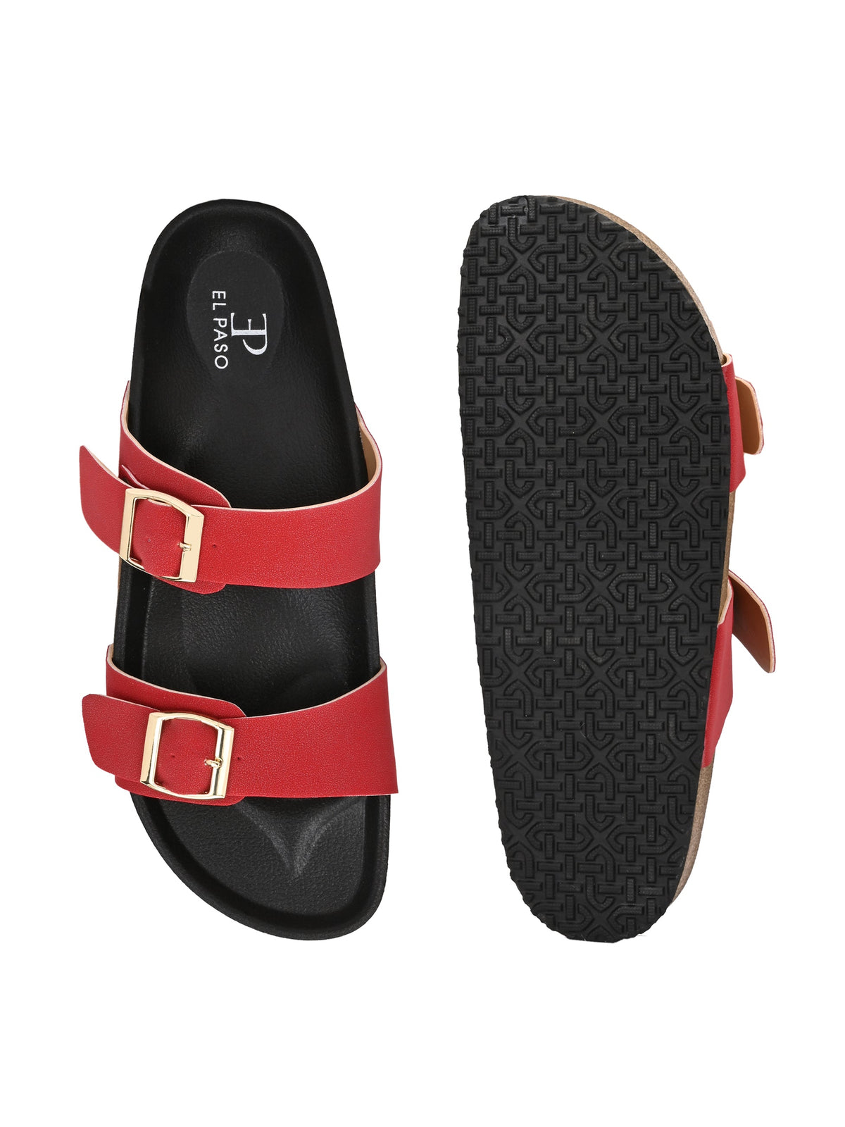 El Paso Women One Toe Flats with Buckles-6