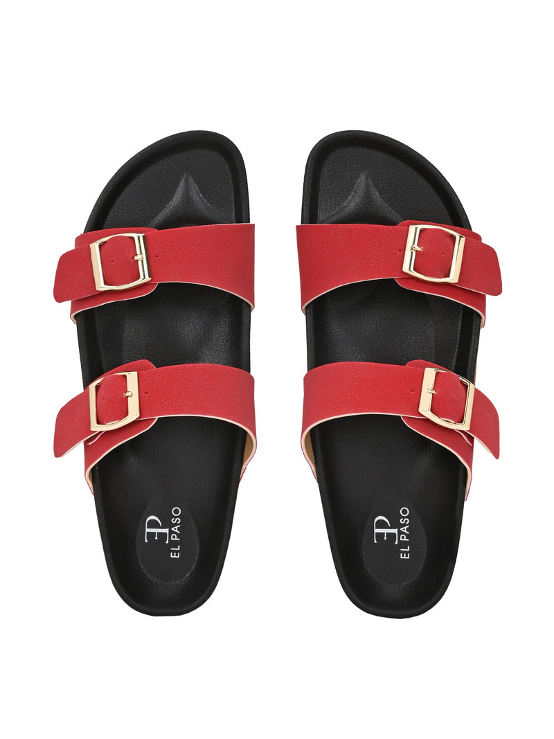 El Paso Women One Toe Flats with Buckles-7