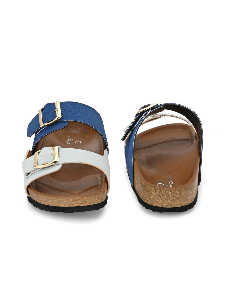 El Paso Women One Toe Flats with Buckles-13