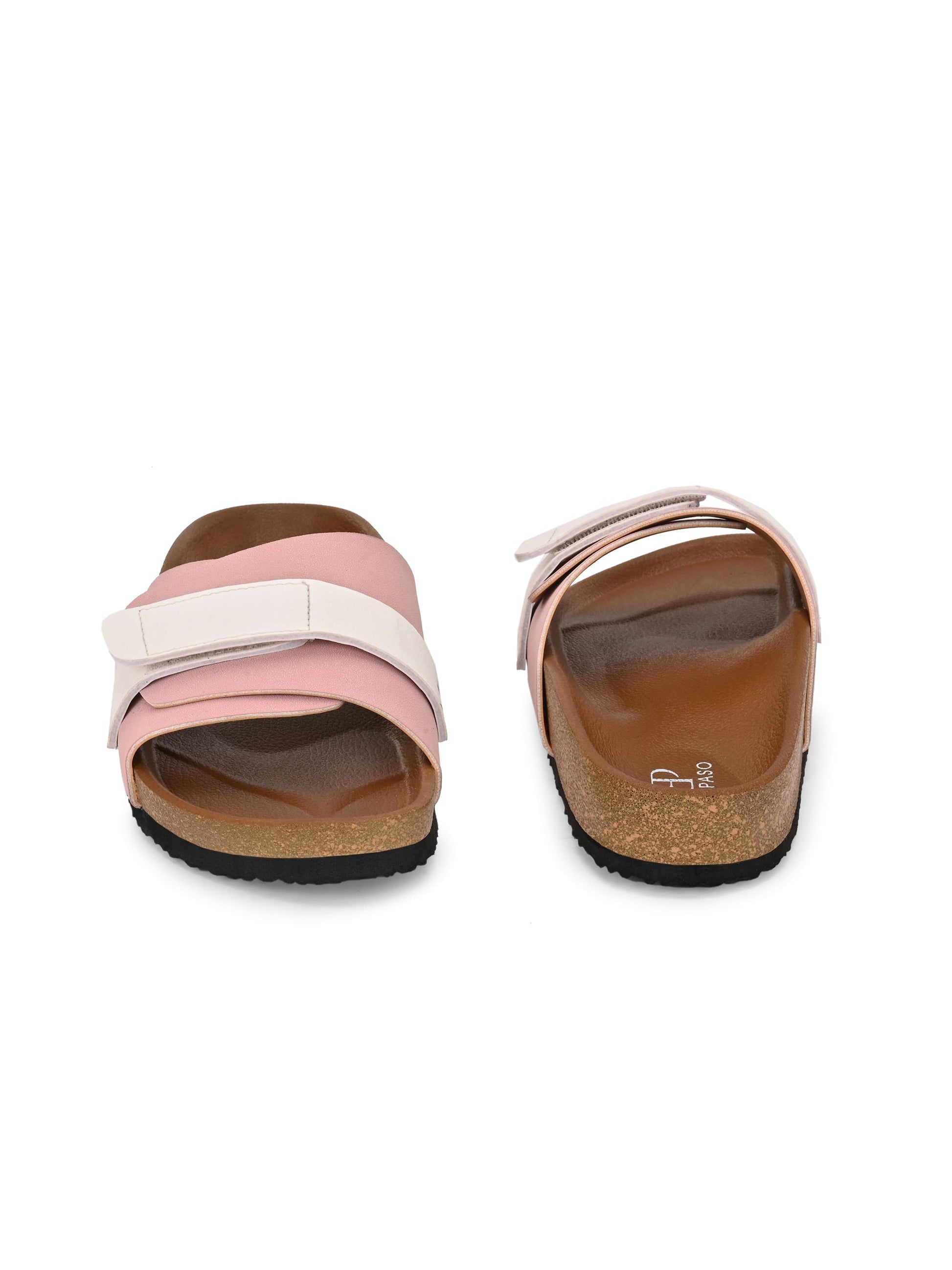 El Paso Women Colourblocked Open Toe Velcro Flats-5