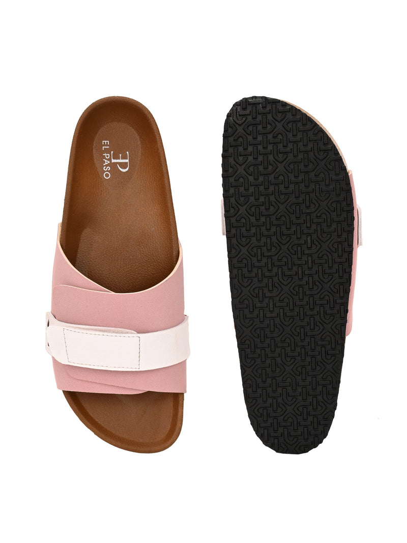 El Paso Women Colourblocked Open Toe Velcro Flats-6