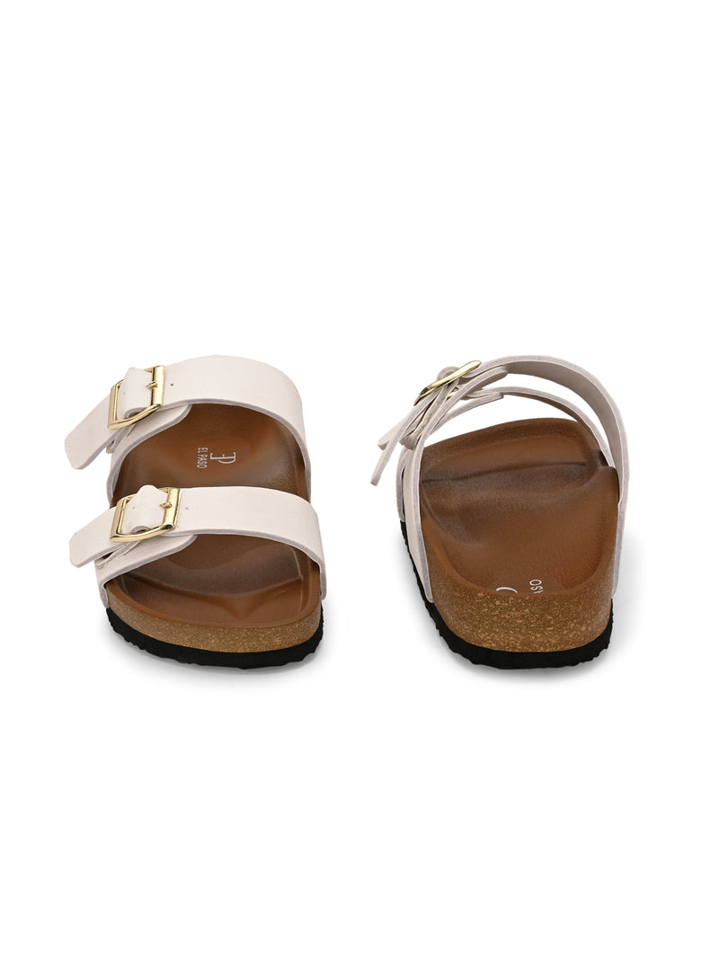 El Paso Women One Toe Flats with Buckles-20