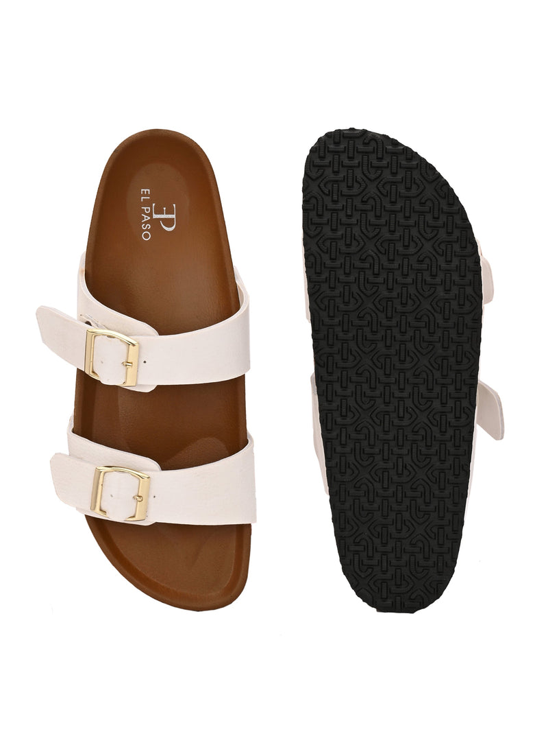 El Paso Women One Toe Flats with Buckles-21