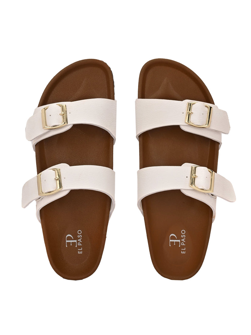 El Paso Women One Toe Flats with Buckles-22
