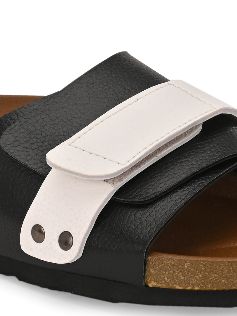 El Paso Women Colourblocked Open Toe Velcro Flats-13