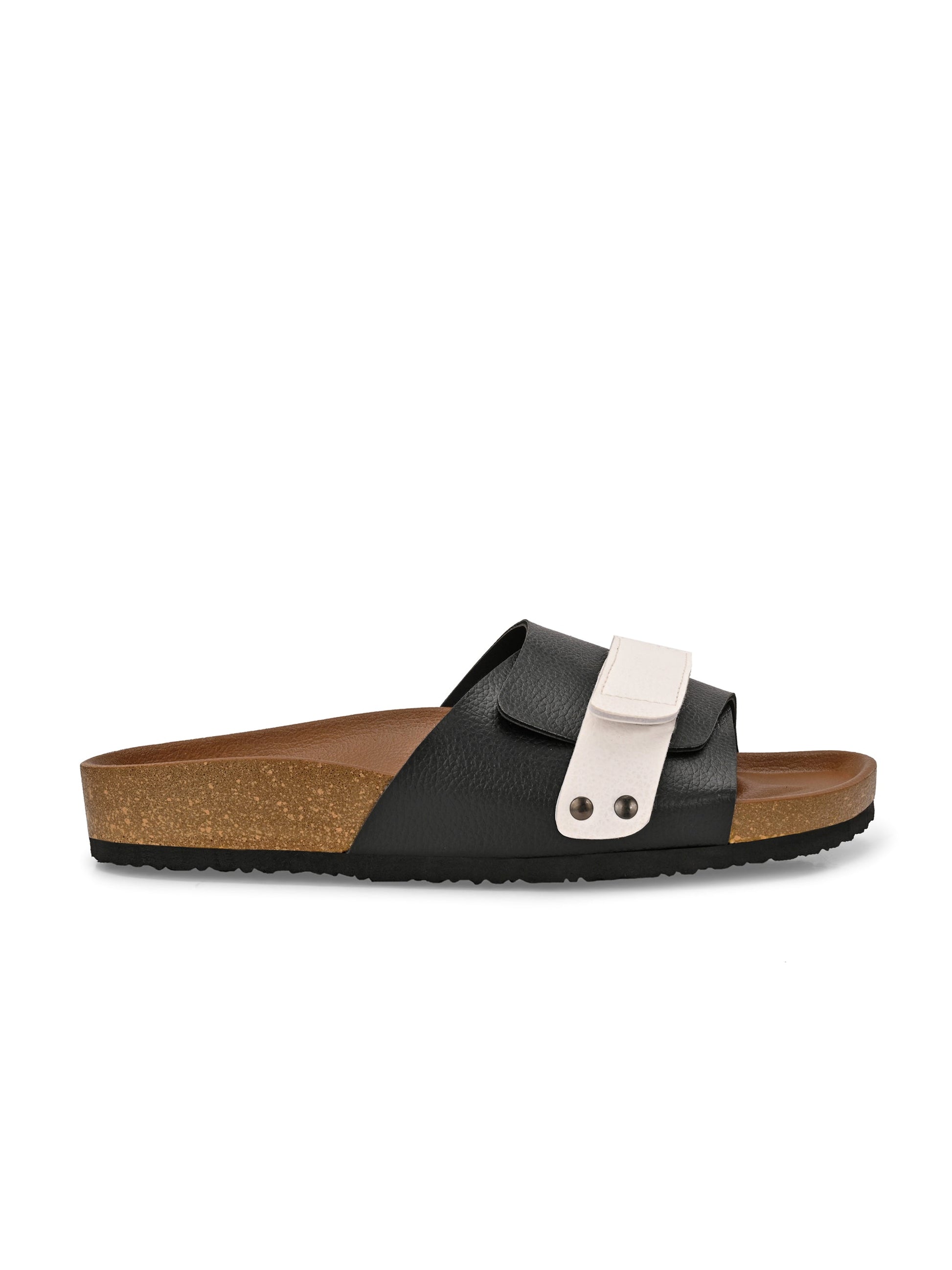 El Paso Women Colourblocked Open Toe Velcro Flats-10