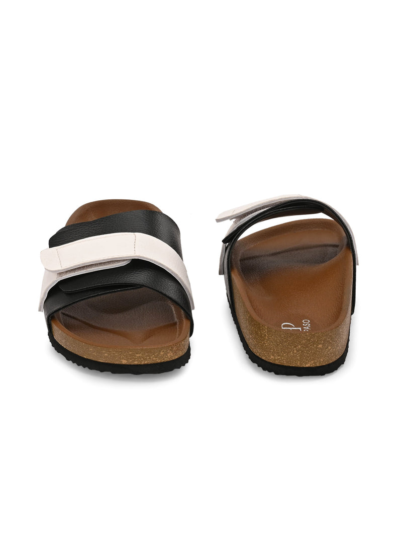 El Paso Women Colourblocked Open Toe Velcro Flats-12
