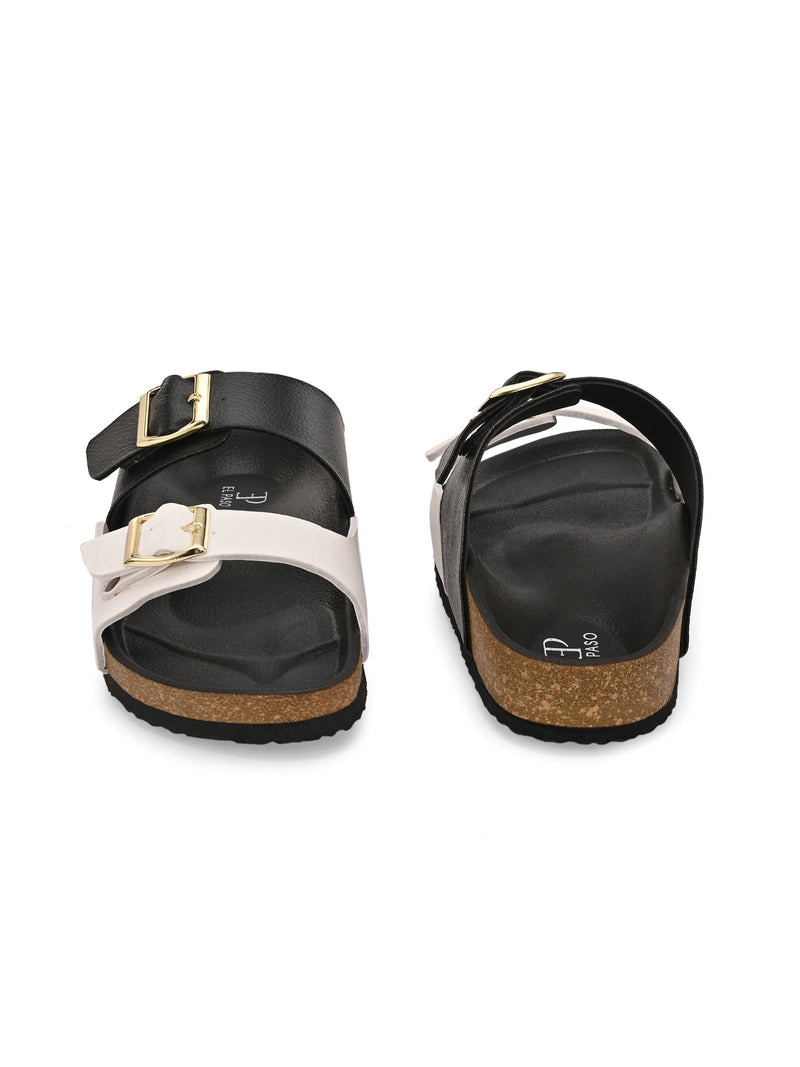 El Paso Women One Toe Flats with Buckles-5
