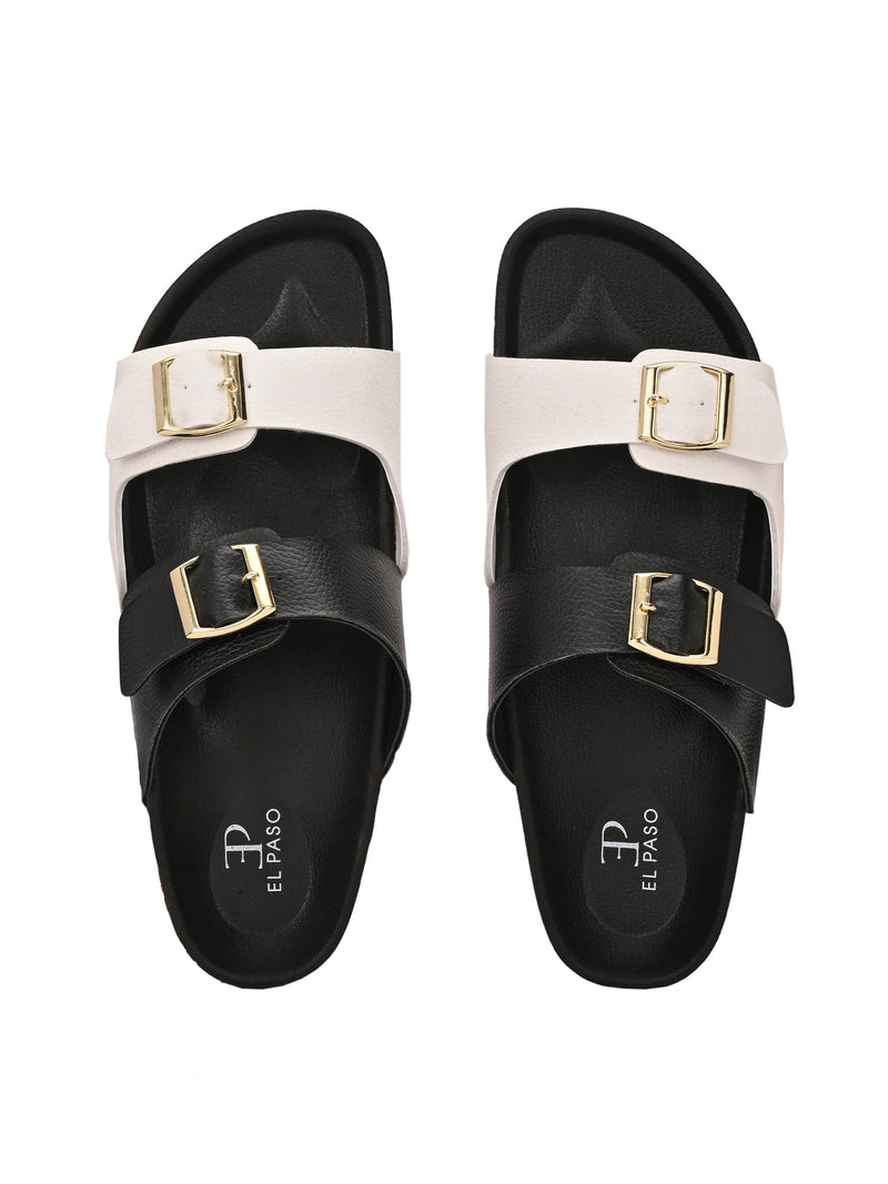 El Paso Women One Toe Flats with Buckles-7