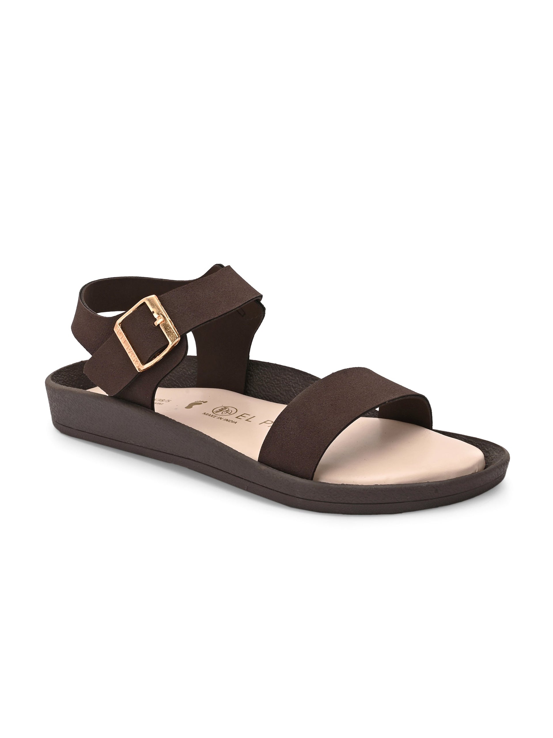El Paso Women Open Toe Flats with Buckles