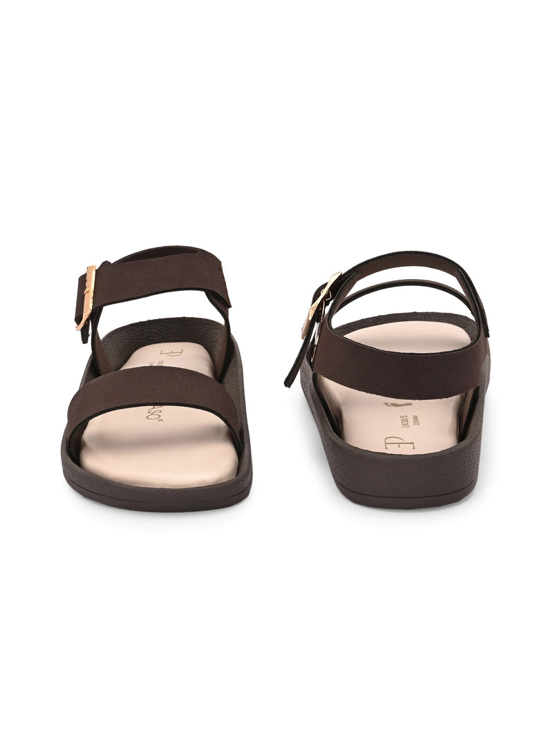 El Paso Women Open Toe Flats with Buckles-6