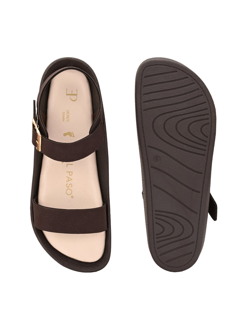 El Paso Women Open Toe Flats with Buckles-7