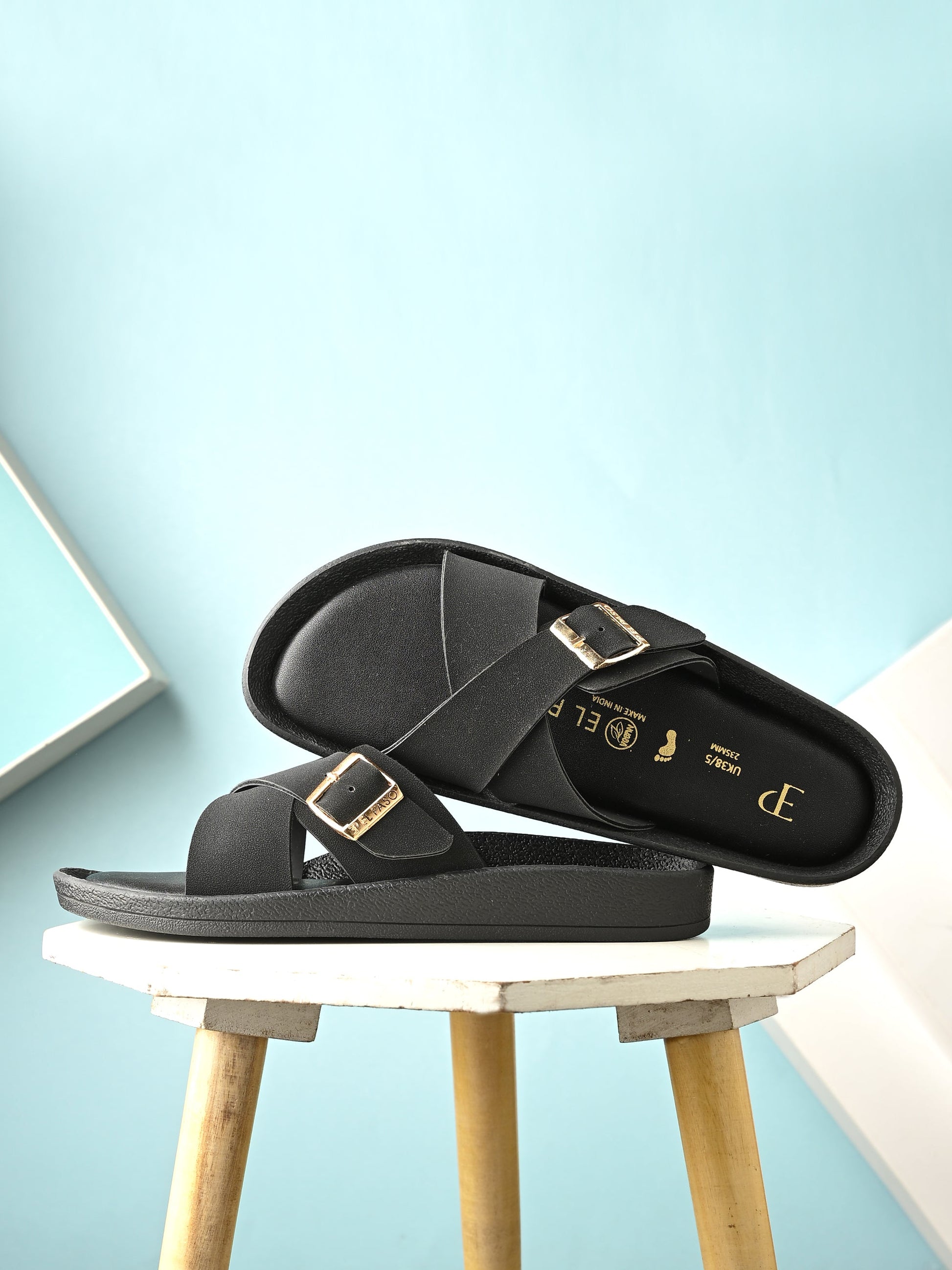 El Paso Women Slip-On Open Toe Flats-8