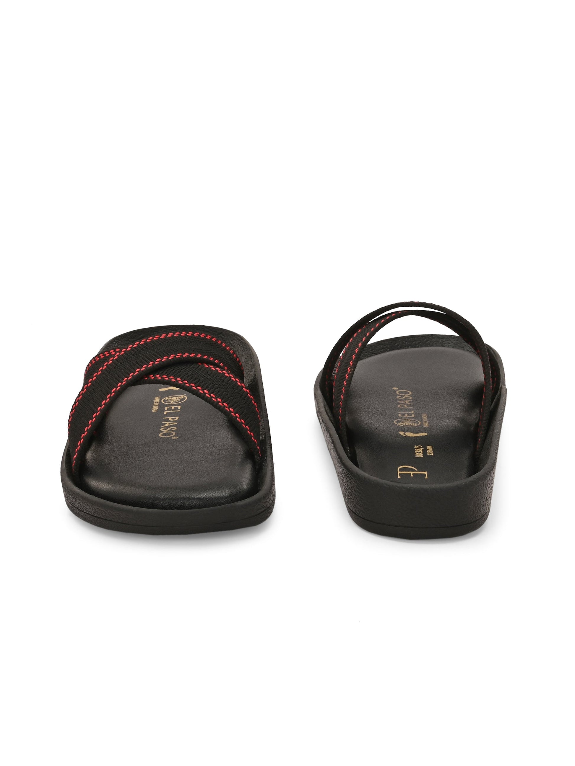 El Paso Women Woven Design Slip-On Open Toe Flats-5