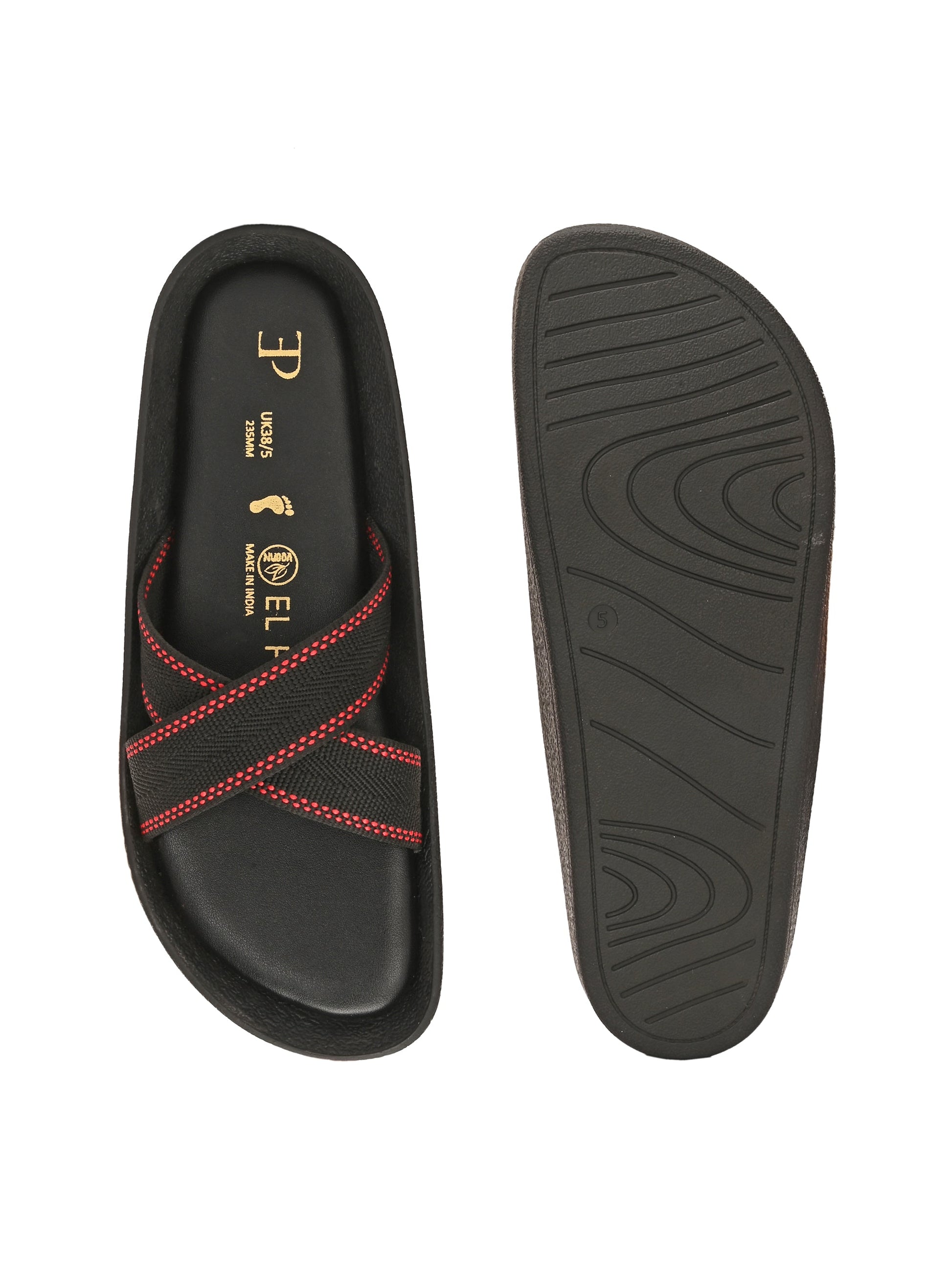 El Paso Women Woven Design Slip-On Open Toe Flats-6