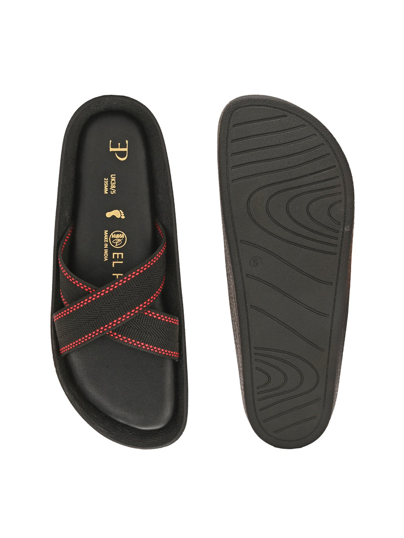 El Paso Women Woven Design Slip-On Open Toe Flats-6